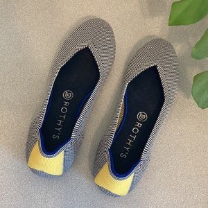 Rothy’s Gem Shale Ribbon Stripe Round Toe Flats, Size 8